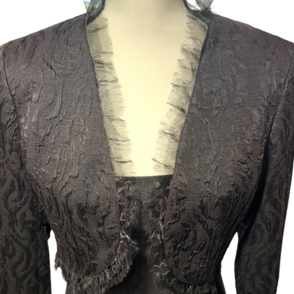 Lafayette 148 Black Cropped Blazer Jacket 10 - Picture 3 of 14